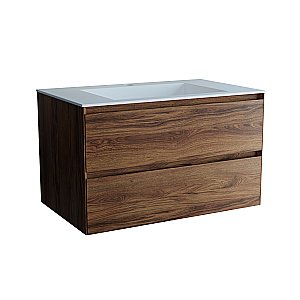 Тумба с раковиной Vincea Luka 80 VMC-2L800CO/VCB-13800W тёмный дуб/раковина белая для ванной в интернет-магазине Sanbest