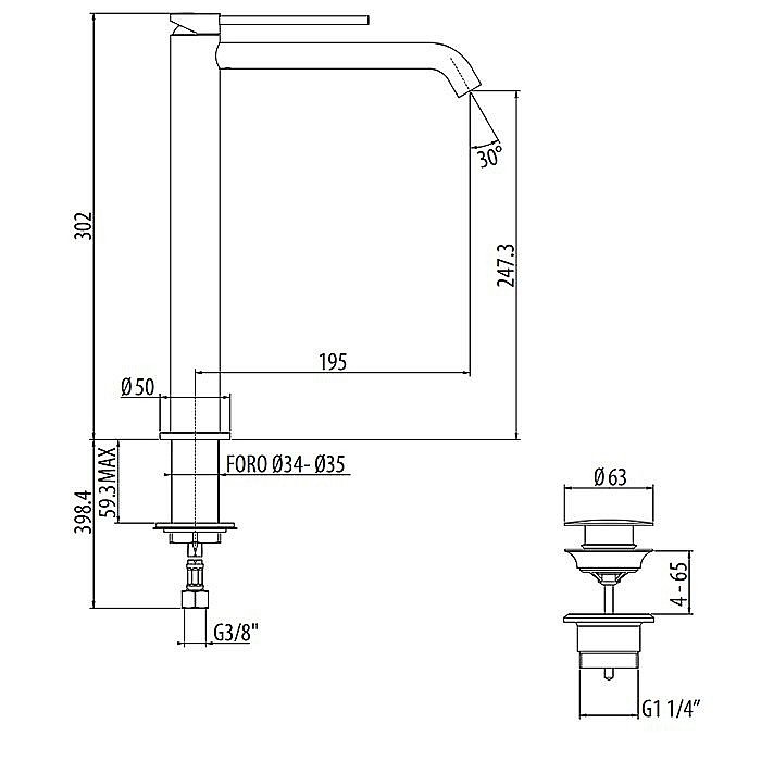 Смеситель для раковины Gattoni Circle Two 9148/91C0 купить в интернет-магазине сантехники Sanbest