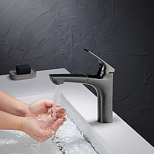 Смеситель для раковины Black&White Universe UK7901MG оружейная сталь купить в интернет-магазине сантехники Sanbest