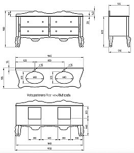 Тумба с раковиной Migliore Virginia 193 светлый орех для ванной в интернет-магазине Sanbest