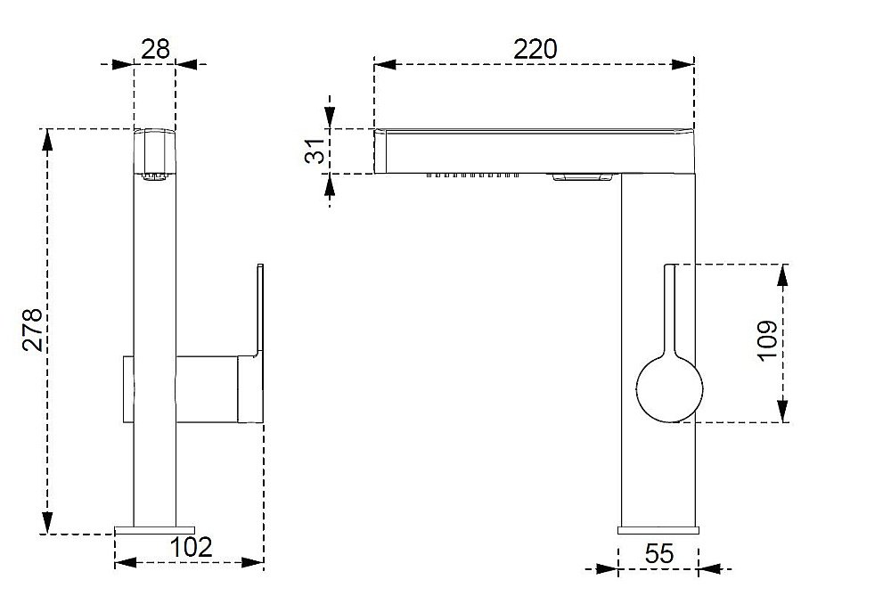 Смеситель для кухни Vincea VKF-22CH хром купить в интернет-магазине сантехники Sanbest