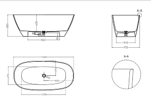 Ванна Salini SOFIA LIGHT S-Sense 165x75 103611G белая глянцевая купить в интернет-магазине Sanbest