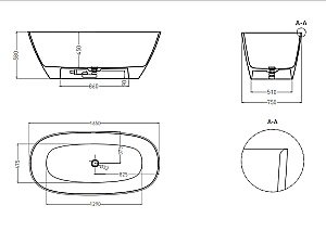 Ванна Salini SOFIA LIGHT S-Sense 164x76 103611G белая купить в интернет-магазине Sanbest