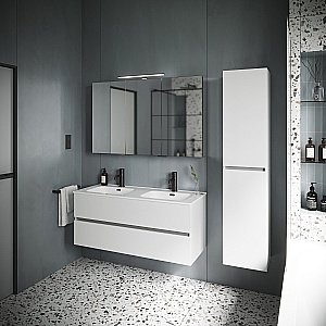 Тумба с раковиной Sancos Urban UR120-2W белый глянец для ванной в интернет-магазине Sanbest