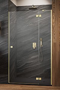 Душевая дверь Radaway Essenza 8 Brushed Gold DWJ 120 R стекло прозрачное/профиль брашированное золото купить в интернет-магазине Sanbest