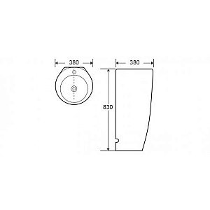 Раковина напольная WeltWasser WW LEERBACH 3838 GL-WT 38 белая купить в интернет-магазине Sanbest