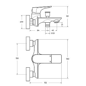 Смеситель для ванны BelBagno MARINO-VASM-CRM хром купить в интернет-магазине сантехники Sanbest