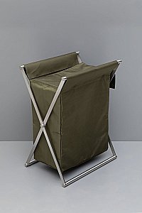 Корзина для белья Allen Brau Priority 6.32001-31+6.32002-89 черная матовая/мешок оливковый купить в интернет-магазине сантехники Sanbest