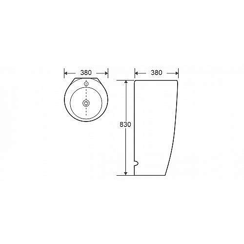 Раковина напольная WeltWasser WW LEERBACH 3838 GL-WT 38 белая купить в интернет-магазине Sanbest