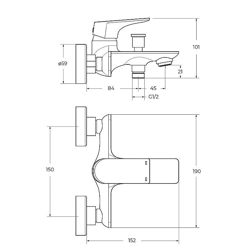 Смеситель для ванны BelBagno MARINO-VASM-CRM хром купить в интернет-магазине сантехники Sanbest
