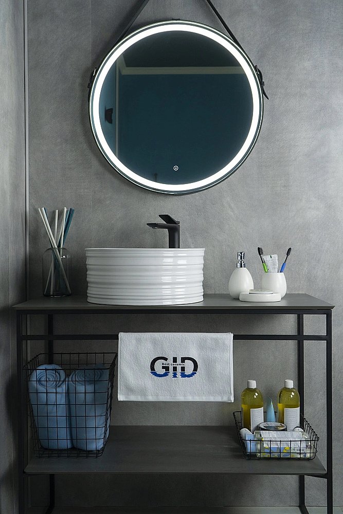 Раковина накладная Gid Esfera 41 W969 51174 белая купить в интернет-магазине Sanbest