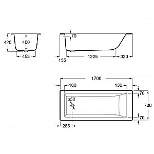 Ванна чугунная Delice Eclat Elite DLR230621R 170х70 белая купить в интернет-магазине Sanbest