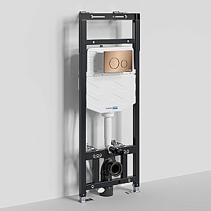 Система инсталляции для унитаза WasserKraft Alme 15TLT.010.ME.RG02 с кнопкой розовое золото купить в интернет-магазине сантехники Sanbest
