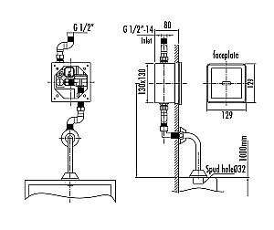 Встраиваемый кран для писсуара Creavit ES3300 хром купить в интернет-магазине сантехники Sanbest
