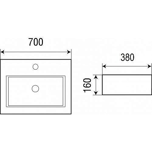 Раковина накладная WeltWasser WW ELBACH 2003 70 белая купить в интернет-магазине Sanbest