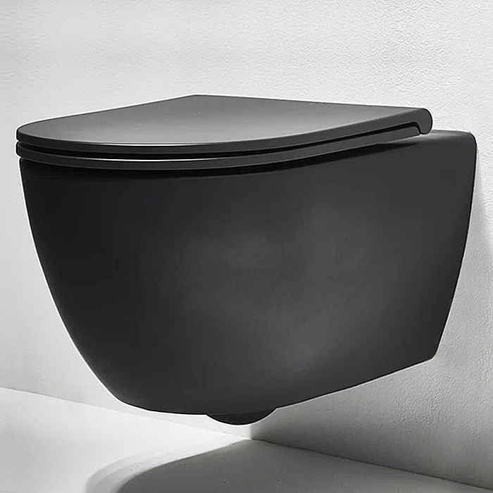 Унитаз подвесной Simas Trevi TRV18, безободковый, черный матовый купить в интернет-магазине Sanbest