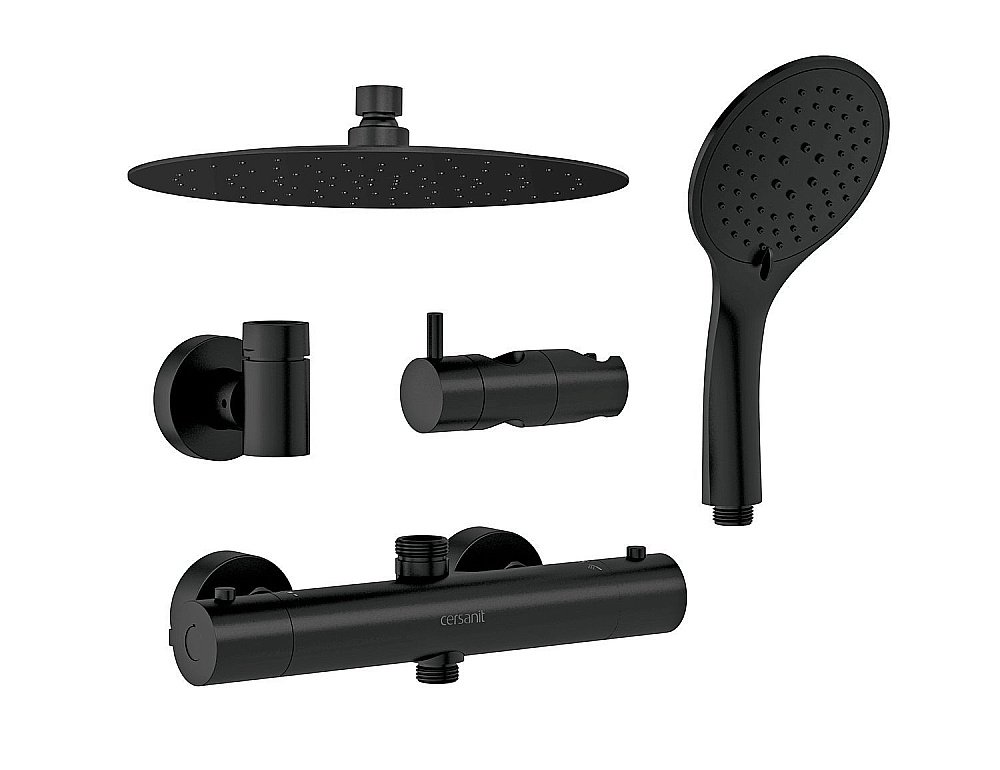 Душевая система Cersanit BRASKO BLACK 63112 черная матовая купить в интернет-магазине сантехники Sanbest