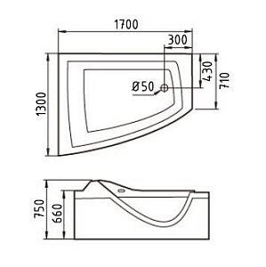 Ванна акриловая Gemy G9056 B 170x130 купить в интернет-магазине Sanbest