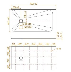 Душевой поддон RGW Stone Tray STN-0168W 80х160 16362816-01 белый купить в интернет-магазине Sanbest