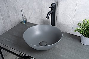 Раковина накладная Gid 9081gnm серый матовый купить в интернет-магазине Sanbest