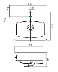 Тумба с раковиной Акватон Скай 50 белая глянцевая для ванной в интернет-магазине Sanbest