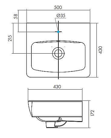 Тумба с раковиной Акватон Скай 50 белая глянцевая для ванной в интернет-магазине Sanbest