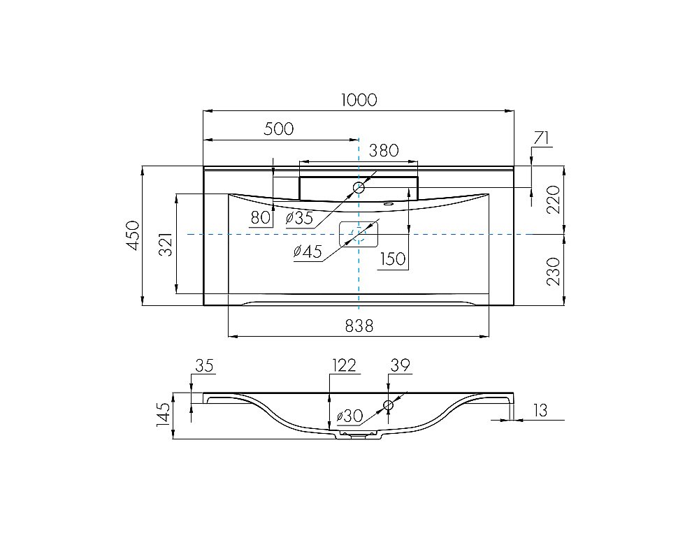 Тумба с раковиной Акватон Мадрид М 1 ящик/Премьер М 100 белая глянцевая для ванной в интернет-магазине Sanbest