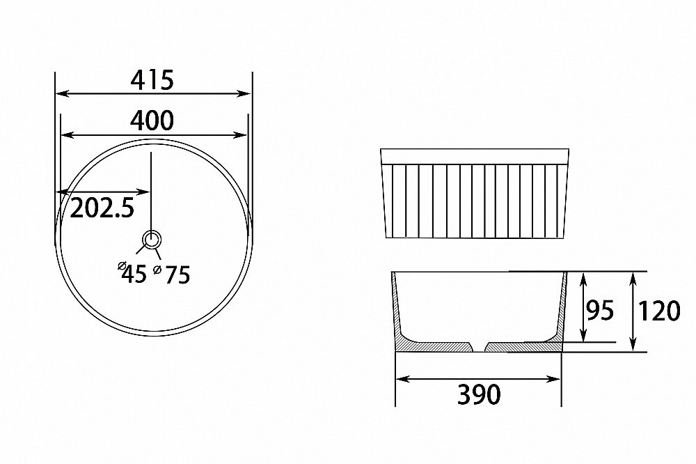 Раковина накладная Abber BEQUEM AC2114 белая купить в интернет-магазине Sanbest