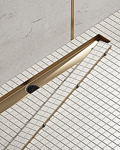 Душевой лоток TIMO Drain System 700 Plate DS230207/17 под плитку, золото матовое купить в интернет-магазине Sanbest
