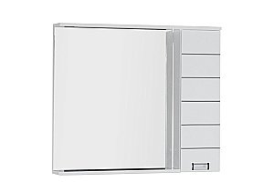 Зеркало со шкафом Aquanet Доминика 100 белое в ванную от интернет-магазине сантехники Sanbest