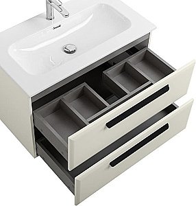 Тумба с раковиной Cezares ECO-CER-N 80 ECO-CER-N-800-2C-SO-AS-P альпака брашированная для ванной в интернет-магазине Sanbest