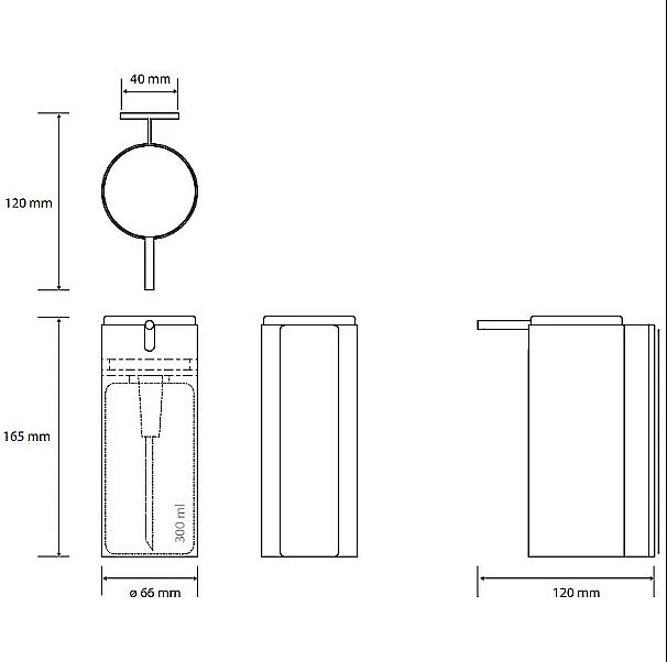 Диспенсер Bemeta Niva 101109225 нержавеющая сталь матовая купить в интернет-магазине сантехники Sanbest