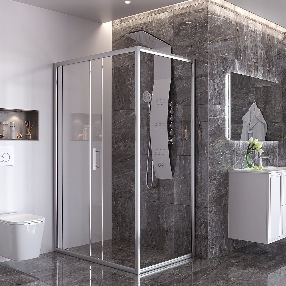 Душевая панель Taliente TA-G-A04Wcr+s белая/хром купить в интернет-магазине сантехники Sanbest