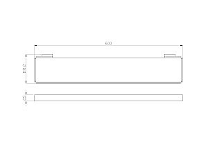 Стеклянная полка для ванной WONZON & WOGHAND LOTTE, Черный матовый (WW-8327A-MB) купить в интернет-магазине сантехники Sanbest