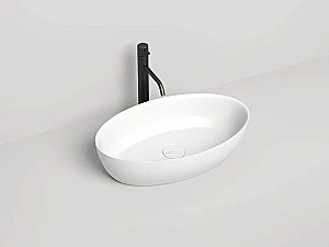 Раковина накладная Salini ALDA 01 110621M 58 из искусственного камня S-Stone, белая матовая купить в интернет-магазине Sanbest