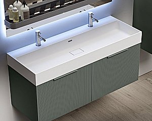 Тумба с раковиной Cezares Premium Plisse 121х45 Grigio nuvola для ванной в интернет-магазине Sanbest