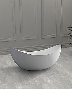 Ванна из искусственного камня ABBER Stein AS9633 180х80 белая матовая купить в интернет-магазине Sanbest