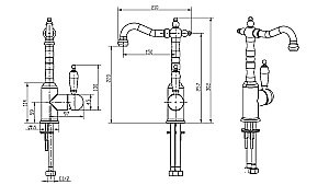 Смеситель для раковины Boheme Tradizionale Chromo 262-BLC хром/ручка черная керамика купить в интернет-магазине сантехники Sanbest