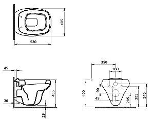 Унитаз подвесной Ambassador Diamond 123T20301R серый матовый купить в интернет-магазине Sanbest