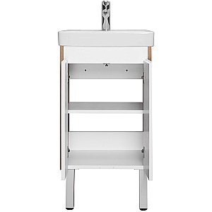 Тумба с раковиной Акватон Сканди Doors 45 белая/дуб рустикальный для ванной в интернет-магазине Sanbest