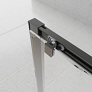 Душевой уголок Veconi Evo 100SP GR 140x110 стекло тонированное матовое/профиль брашированный графит купить в интернет-магазине Sanbest