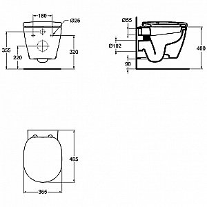 Унитаз подвесной Ideal Standard Connect E804601 белый купить в интернет-магазине Sanbest
