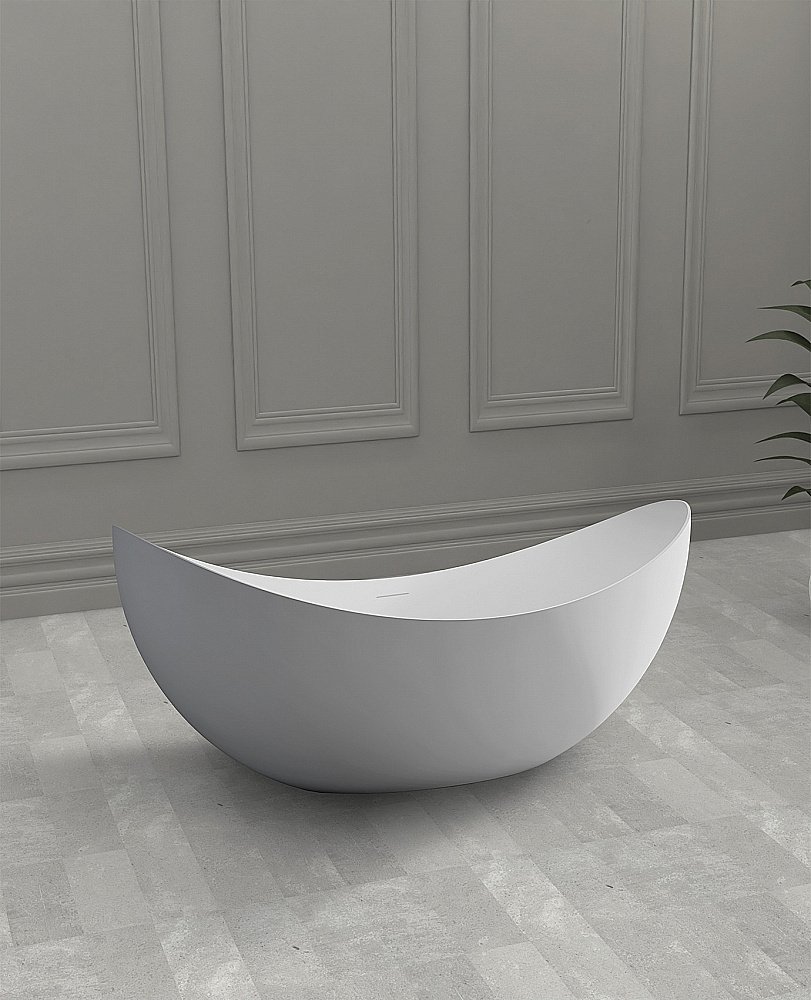 Ванна из искусственного камня ABBER Stein AS9633 180х80 белая матовая купить в интернет-магазине Sanbest