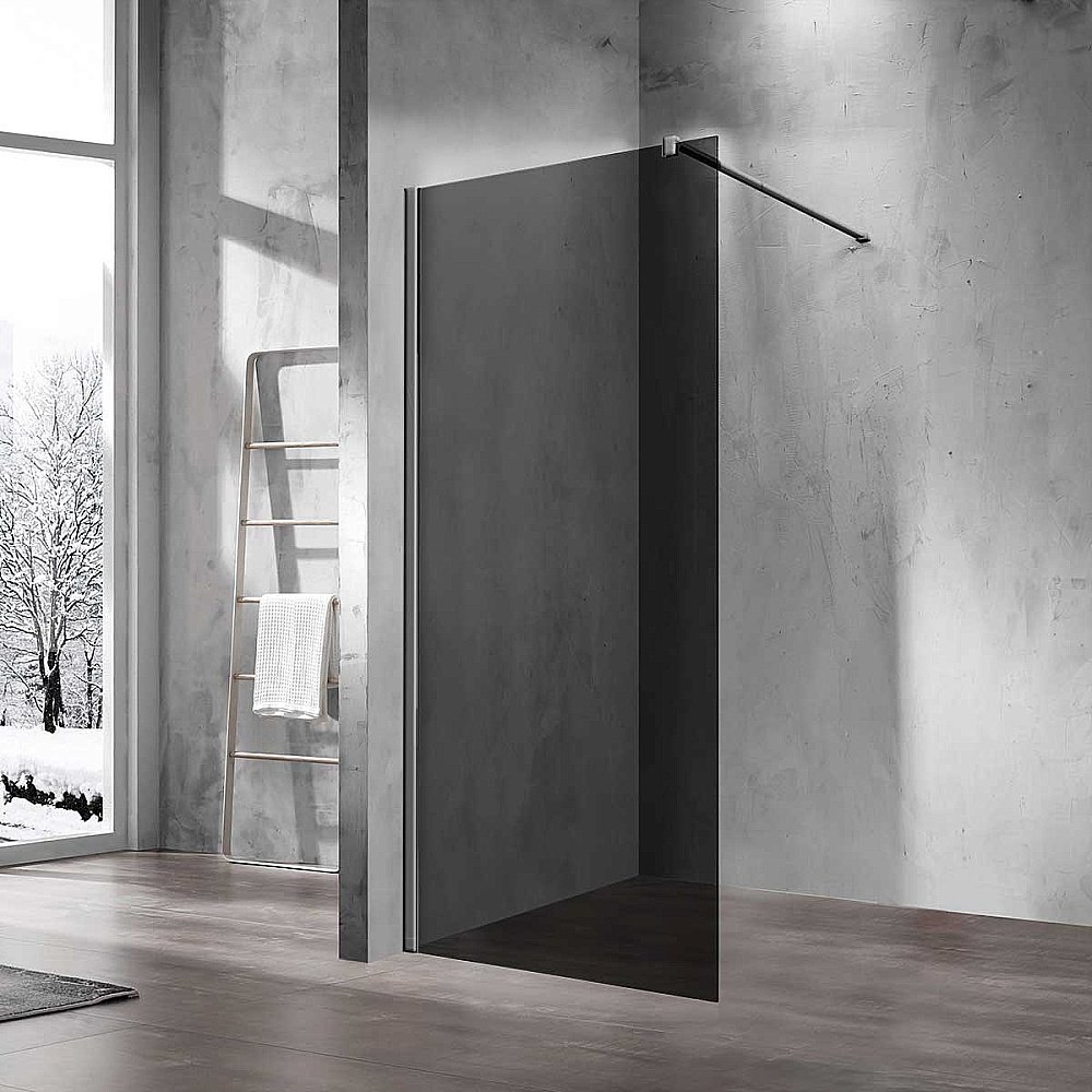 Душевая перегородка Vincea Walk-In VSW-1H900CGGM 90 вороненая сталь/стекло тонированное купить в интернет-магазине Sanbest