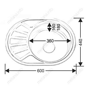 Мойка кухонная с сифоном Melana 235 t (*12) купить в интернет-магазине сантехники Sanbest