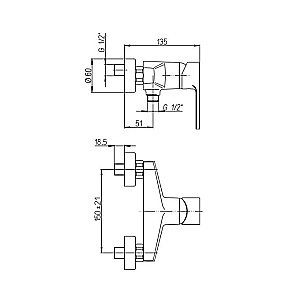 Смеситель для душа PAINI Le Mans 90CR5112SKM хром купить в интернет-магазине сантехники Sanbest
