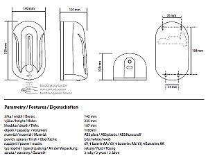 Автоматический диспенсер Bemeta Hotel 124109334 купить в интернет-магазине сантехники Sanbest