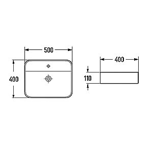 Раковина накладная Vincea 50 VBS-50550 белая купить в интернет-магазине Sanbest