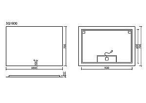 Зеркало LED Sancos SQUARE SQ1000 в ванную от интернет-магазине сантехники Sanbest