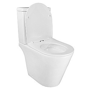 Унитаз напольный AZARIO Flin AZ-1363C безободковый, с бачком, с крышкой микролифт, глянцевый белый купить в интернет-магазине Sanbest